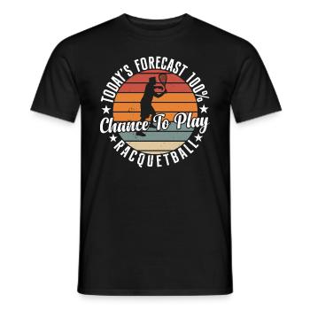 Les prévisions d’aujourd’hui 100% de chances de jouer au racquetball - T-shirt homme - noir - Devant - AI Model Male 178 light (178cm)