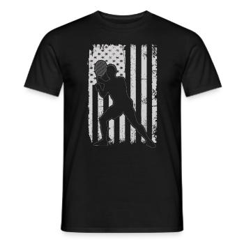 Racquetball American Flag Racquetball Silhouette - Männer T-Shirt - Schwarz - Vorne - AI Model Male 178 light (178cm)