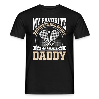 Mon copain de racquetball préféré m’appelle papa - T-shirt homme - noir - Devant - AI Model Male 178 light (178cm)