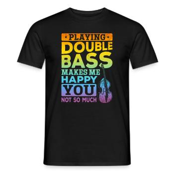 Playing Double Bass - Double Bass Player - Männer T-Shirt - Schwarz - Vorne - AI Model Male 178 light (178cm)