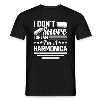 I Don't Snore I Dream I'm A Harmonica - Männer T-Shirt - Schwarz - Vorne - AI Model Male 178 light (178cm)