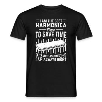 Je suis le meilleur joueur d’harmonica - Harmonica drôle P - T-shirt homme - noir - Devant - AI Model Male 178 light (178cm)