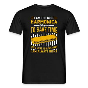 Funny Harmonica Player I Am The Best Harmonica Pla - Männer T-Shirt - Schwarz - Vorne - AI Model Male 178 light (178cm)