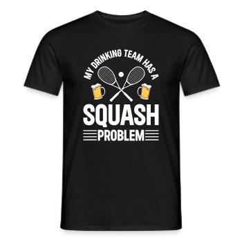 My drinking team has a Squash problem - Squash Fun - Männer T-Shirt - Schwarz - Vorne - AI Model Male 178 light (178cm)