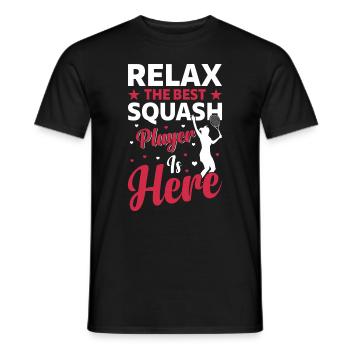 Relax The Best Squash Player is here - Squash - Männer T-Shirt - Schwarz - Vorne - AI Model Male 178 light (178cm)