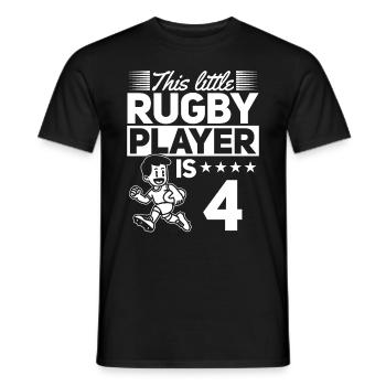 4e anniversaire joueur de rugby enfants joueur de rugby - T-shirt homme - noir - Devant - AI Model Male 178 light (178cm)