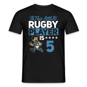 5th Birthday Kids Rugby Player - Men's T-Shirt - black - Front - AI Model Male 178 light (178cm)