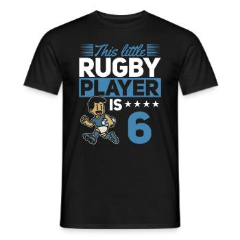 6th Birthday Kids Rugby Player - Men's T-Shirt - black - Front - AI Model Male 178 light (178cm)