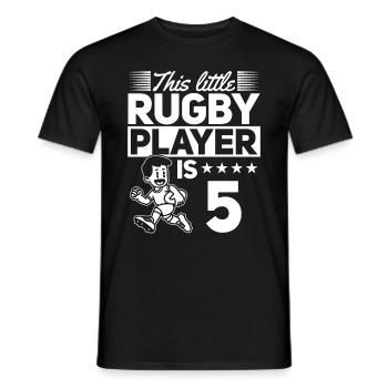 5e anniversaire joueur de rugby enfants joueur de rugby - T-shirt homme - noir - Devant - AI Model Male 178 light (178cm)