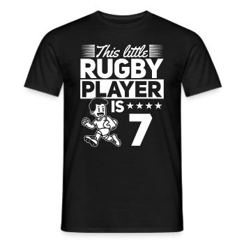 7e anniversaire joueur de rugby enfants joueur de rugby - T-shirt homme - noir - Devant - AI Model Male 178 light (178cm)