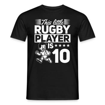 10e anniversaire Joueur de Rugby Enfants Joueur de Rugby - T-shirt homme - noir - Devant - AI Model Male 178 light (178cm)