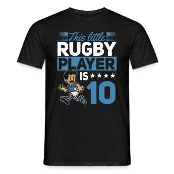 10th Birthday Kids Rugby Player - Men's T-Shirt - black - Front - AI Model Male 178 light (178cm)