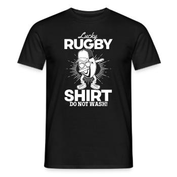Lucky Rugby Shirt Do not wash - Funny Rugby Saying - Männer T-Shirt - Schwarz - Vorne - AI Model Male 178 light (178cm)