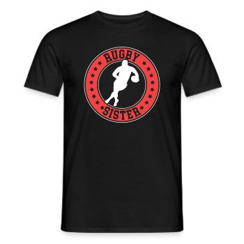 Rugby Sister Playing Rugby Sister - Men's T-Shirt - black - Front - AI Model Male 178 light (178cm)