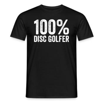 Disc Golfing - 100% disc golfer - Männer T-Shirt - Schwarz - Vorne - AI Model Male 178 light (178cm)