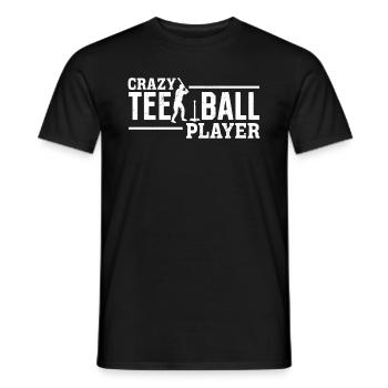 Tee-ball Game Tball Player - Crazy Tee-ball Player - Männer T-Shirt - Schwarz - Vorne - AI Model Male 178 light (178cm)