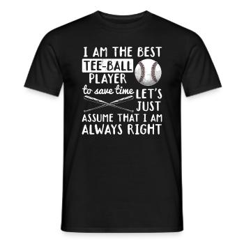 I am the best Tee-ball player - Funny Teeball - Männer T-Shirt - Schwarz - Vorne - AI Model Male 178 light (178cm)