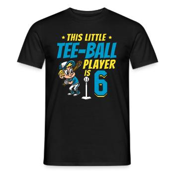Tee-ball player Party 6th Birthday Tee-ball player - Männer T-Shirt - Schwarz - Vorne - AI Model Male 178 light (178cm)