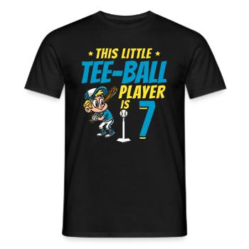 Tee-ball player Party 7th Birthday Tee-ball player - Männer T-Shirt - Schwarz - Vorne - AI Model Male 178 light (178cm)