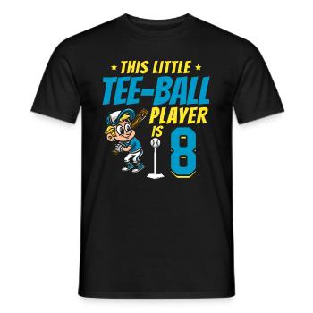 Tee-ball player Party 8th Birthday Tee-ball player - Männer T-Shirt - Schwarz - Vorne - AI Model Male 178 light (178cm)