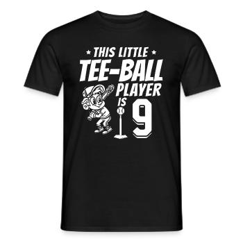 Joueur de tee-ball 9e anniversaire 9 ans Tee-ball - T-shirt homme - noir - Devant - AI Model Male 178 light (178cm)