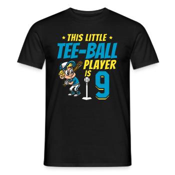 Tee-ball player Party 9th Birthday Tee-ball player - Men's T-Shirt - black - Front - AI Model Male 178 light (178cm)