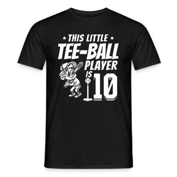 Tee-ball player 10th Birthday 10 Years Old Tee-bal - Männer T-Shirt - Schwarz - Vorne - AI Model Male 178 light (178cm)