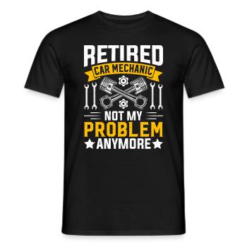 Retired car mechanic Auto Mechanic Retired Car Mec - Men's T-Shirt - black - Front - AI Model Male 178 light (178cm)