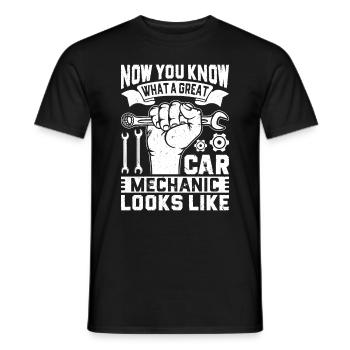 Now you know what a great car mechanic looks like - Männer T-Shirt - Schwarz - Vorne - AI Model Male 178 light (178cm)
