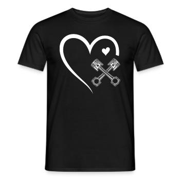 Mechanic piston Auto Mechanic Heart - Men's T-Shirt - black - Front - AI Model Male 178 light (178cm)