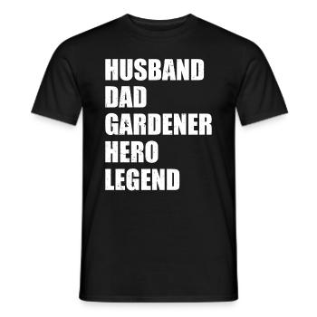 Mari Papa Jardinier Héros Légende - Jardinier Amateur - T-shirt homme - noir - Devant - AI Model Male 178 light (178cm)