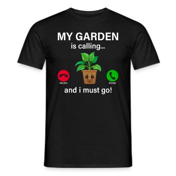 Mon jardin m’appelle et je dois y aller - Hobby Gardeni - T-shirt homme - noir - Devant - AI Model Male 178 light (178cm)