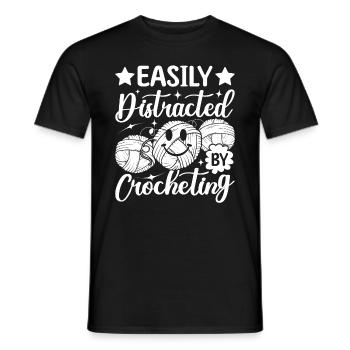 Crochet - Easily Distracted By Crocheting - Männer T-Shirt - Schwarz - Vorne - AI Model Male 178 light (178cm)