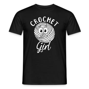 Crocheting Girls Crocheter Crochet Girl - Männer T-Shirt - Schwarz - Vorne - AI Model Male 178 light (178cm)
