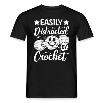 Idées de crochet amusantes - Facilement distrait par le crochet - T-shirt homme - noir - Devant - AI Model Male 178 light (178cm)