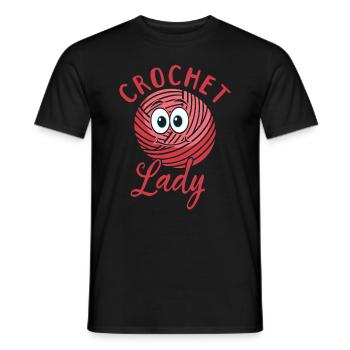 Crochet Crocheting Girls Crochet Lady - Männer T-Shirt - Schwarz - Vorne - AI Model Male 178 light (178cm)
