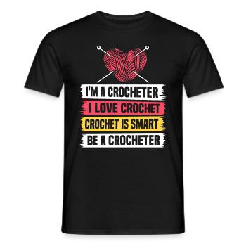 Crochet Lover Crocheting - I'm A Crocheter I Love - Men's T-Shirt - black - Front - AI Model Male 178 light (178cm)