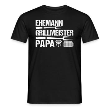 Papa Vatertag Idee - Ehemann Grillmeister Papa - Männer T-Shirt - Schwarz - Vorne - AI Model Male 178 light (178cm)