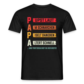 Idées amusantes pour la fête des pères Papa drôle - T-shirt homme - noir - Devant - AI Model Male 178 light (178cm)