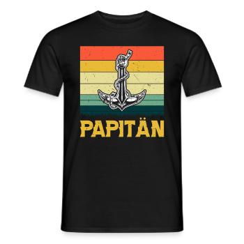 Vatertag Lustig Papa Papitän - Männer T-Shirt - Schwarz - Vorne - AI Model Male 178 light (178cm)