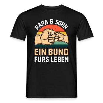 Idées pour la fête des pères - Papa et fils : un lien pour la vie - T-shirt homme - noir - Devant - AI Model Male 178 light (178cm)