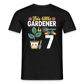 Ce petit jardinier a 7 ans - Jardinier pour enfants - T-shirt homme - noir - Devant - AI Model Male 178 light (178cm)