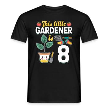 Ce petit jardinier a 8 ans - Jardinier pour enfants - T-shirt homme - noir - Devant - AI Model Male 178 light (178cm)