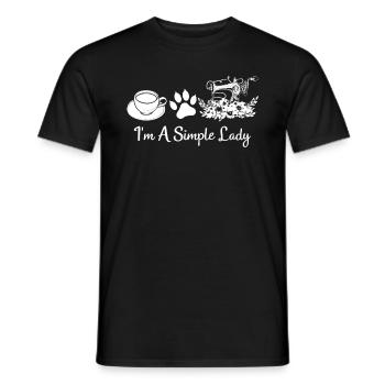 Je suis une simple dame - Amoureux de la couture Amoureux du chat Couture - T-shirt homme - noir - Devant - AI Model Male 178 light (178cm)