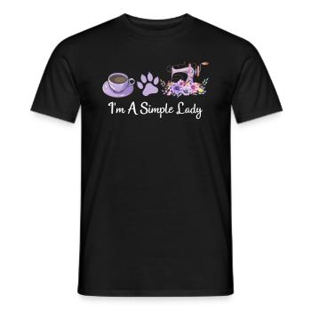 I’m A Simple Lady - Amoureux des chats Amoureux de la couture - T-shirt homme - noir - Devant - AI Model Male 178 light (178cm)
