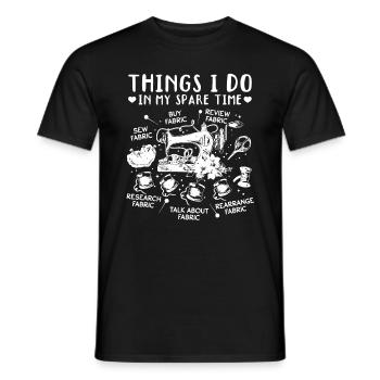 Couture Choses que je fais pendant mon temps libre - Couture - T-shirt homme - noir - Devant - AI Model Male 178 light (178cm)