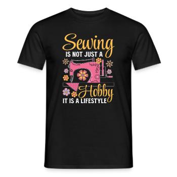 Sewing is not just a hobby it is a lifestyle - Sew - Men's T-Shirt - black - Front - AI Model Male 178 light (178cm)