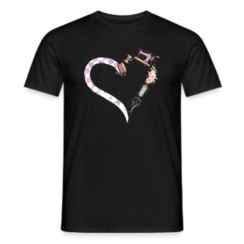 Sewing Machine Sewing Heart Sewing Lover - Männer T-Shirt - Schwarz - Vorne - AI Model Male 178 light (178cm)