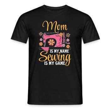 Sewing Mom est mon nom Sewing is my game - Sewing M - T-shirt homme - noir - Devant - AI Model Male 178 light (178cm)