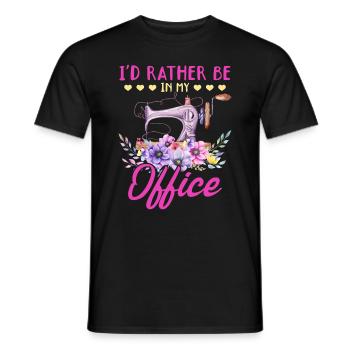 I'd rather be in my office - Seamstress Sewing Lov - Men's T-Shirt - black - Front - AI Model Male 178 light (178cm)